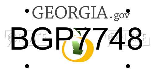 BGP7748 Georgia License Plate