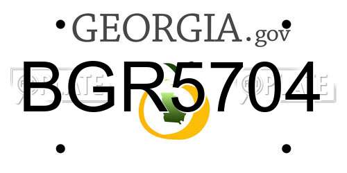 BGR5704 Georgia License Plate