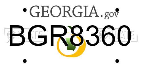 BGR8360 Georgia License Plate
