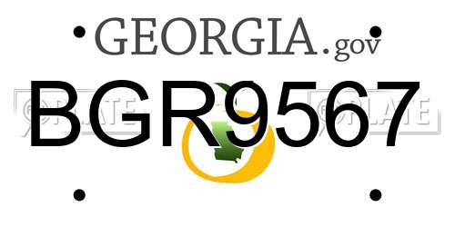 BGR9567 Georgia License Plate