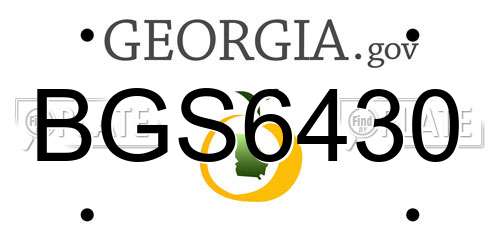 BGS6430 Georgia License Plate