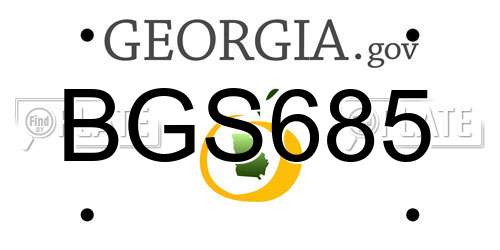 BGS685 Georgia License Plate