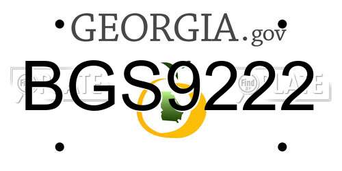 BGS9222 Georgia License Plate