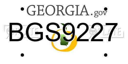 BGS9227 Georgia License Plate