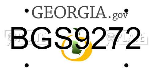 BGS9272 Georgia License Plate
