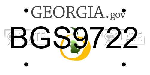 BGS9722 Georgia License Plate