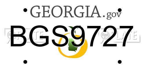 BGS9727 Georgia License Plate