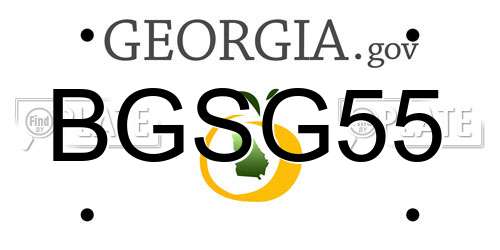 BGSG55 Georgia License Plate