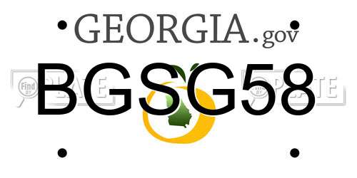 BGSG58 Georgia License Plate