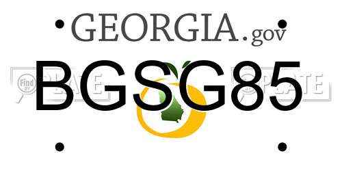 BGSG85 Georgia License Plate