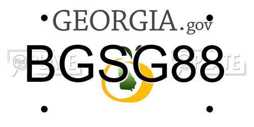 BGSG88 Georgia License Plate