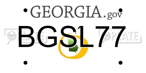 BGSL77 Georgia License Plate