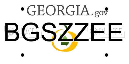 BGSZZEE Georgia License Plate
