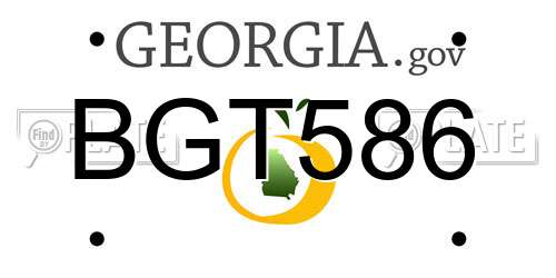 BGT586 Georgia License Plate
