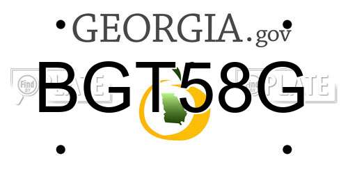 BGT58G Georgia License Plate