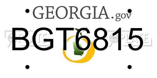 BGT6815 Georgia License Plate