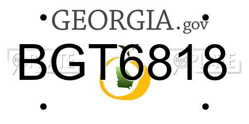 BGT6818 Georgia License Plate