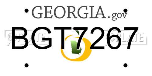 BGT7267 Georgia License Plate