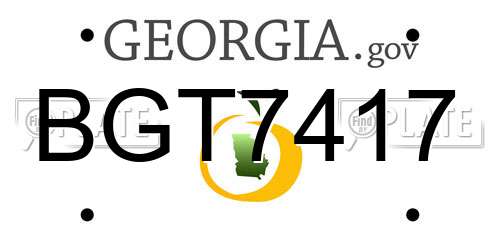 BGT7417 Georgia License Plate