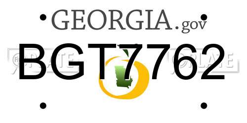 BGT7762 Georgia License Plate