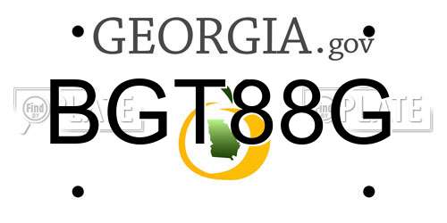 BGT88G Georgia License Plate