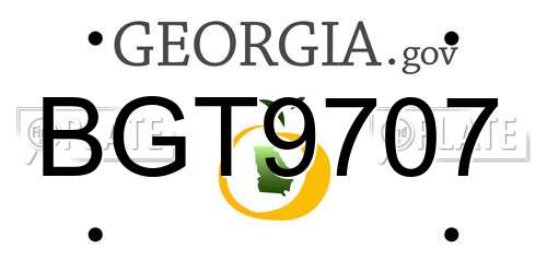 BGT9707 Georgia License Plate