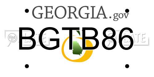 BGTB86 Georgia License Plate