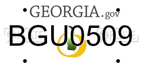 BGU0509 Georgia License Plate