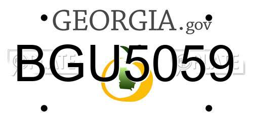 BGU5059 Georgia License Plate