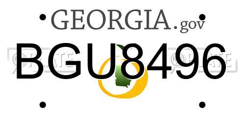 BGU8496 Georgia License Plate