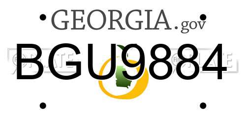 BGU9884 Georgia License Plate