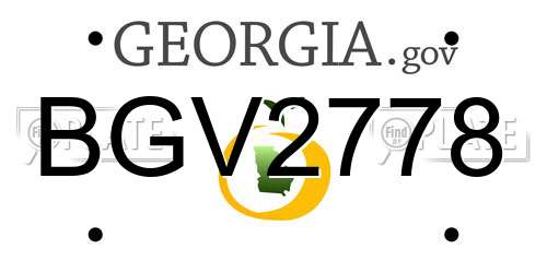 BGV2778 Georgia License Plate