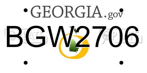 BGW2706 Georgia License Plate