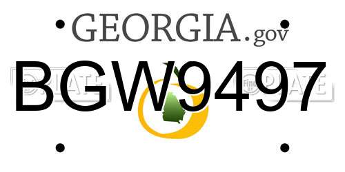 BGW9497 Georgia License Plate