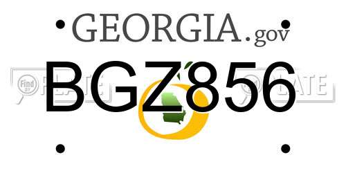 BGZ856 Georgia License Plate