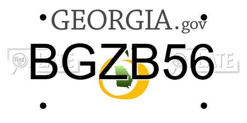 BGZB56 Georgia License Plate