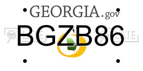BGZB86 Georgia License Plate