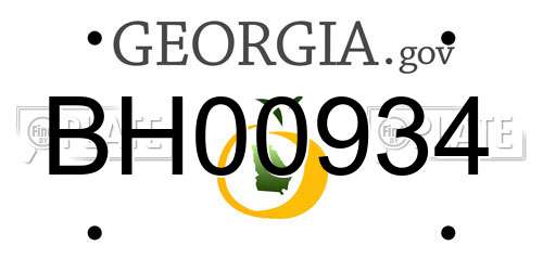BH00934 Georgia License Plate
