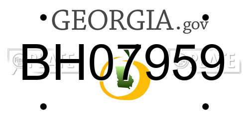BH07959 Georgia License Plate