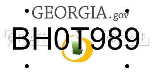 BH0T989 Georgia License Plate