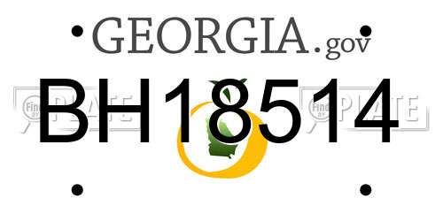 BH18514 Georgia License Plate