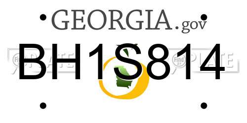 BH1S814 Georgia License Plate