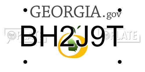 BH2J9T Georgia License Plate