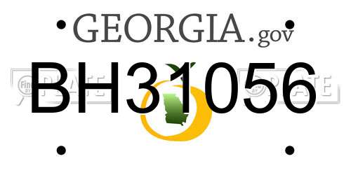 BH31056 Georgia License Plate