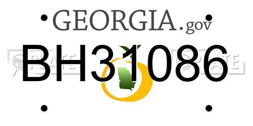 BH31086 Georgia License Plate