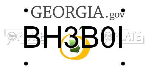 BH3B0I Georgia License Plate