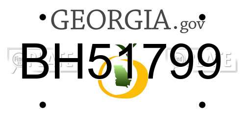 BH51799 Georgia License Plate