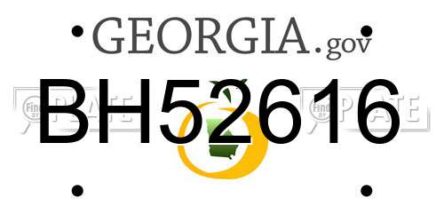 BH52616 Georgia License Plate