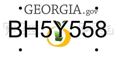 BH5Y558 Georgia License Plate