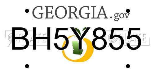 BH5Y855 Georgia License Plate